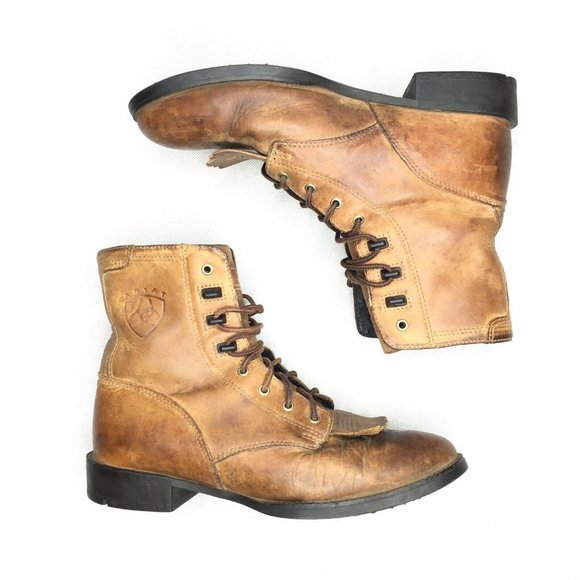 Ariat Heritage Kiltie Roper Western Lace Up Brown - Picture 2 of 7